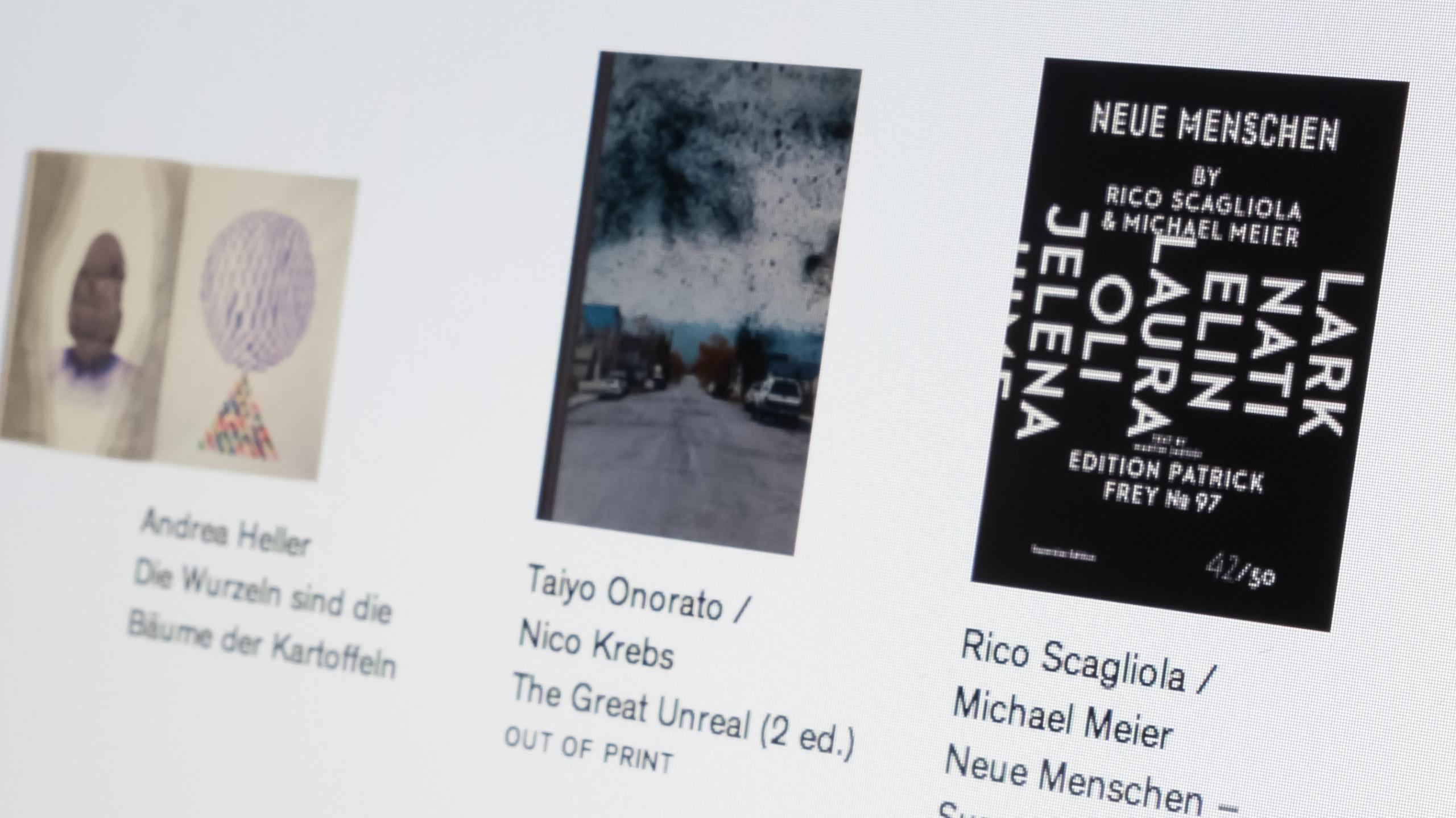 Photo of the website of Edition Patrick Frey